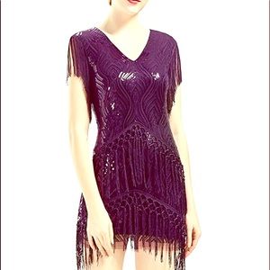 Purple Flapper Dress NWT